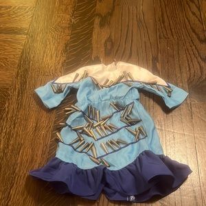 American Girl Doll Kaya's Blue and White Satin Jingle Dress